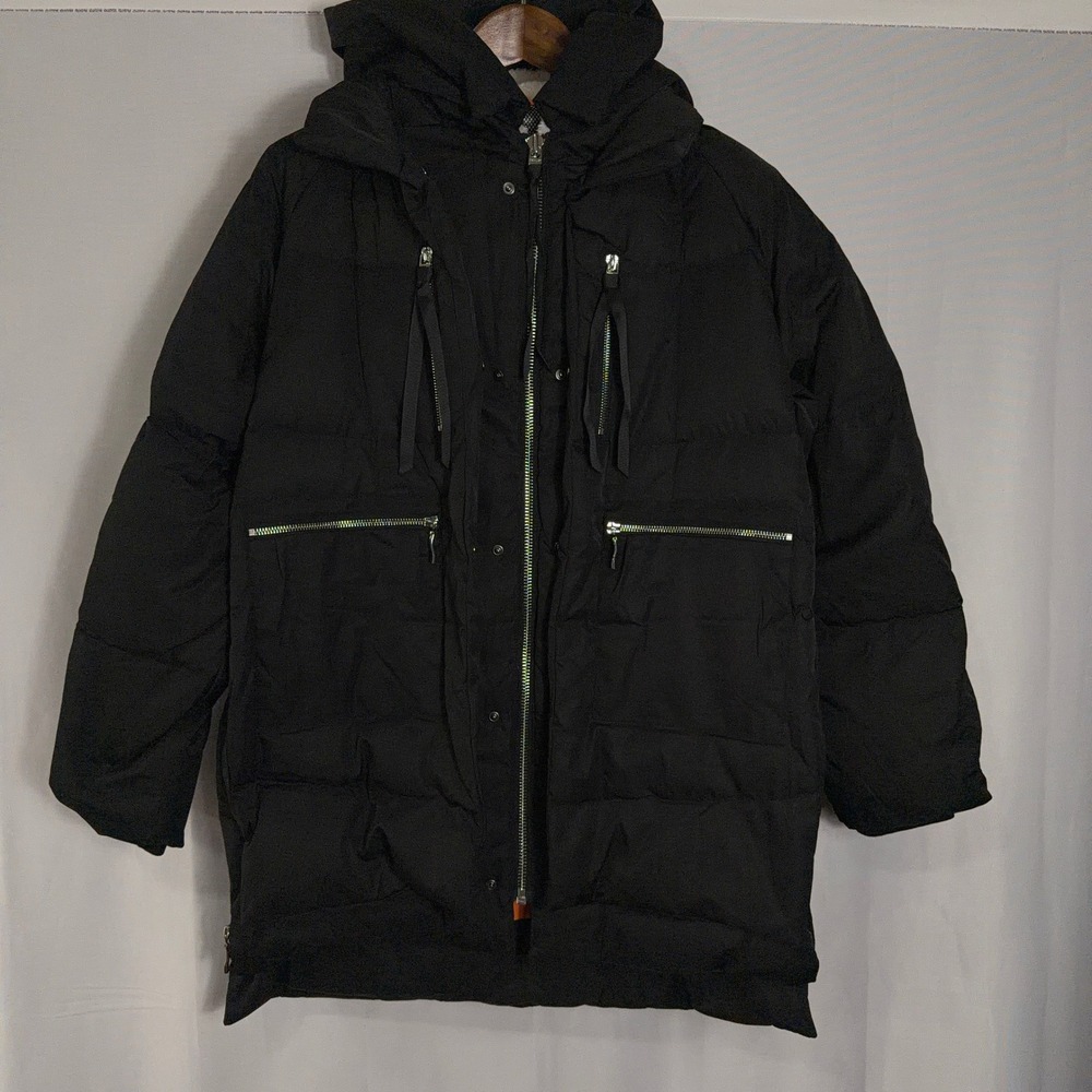 Orolay Down Jacket Puffer Parka 700+ Fill Sherpa Hood Black Womens XL NWT